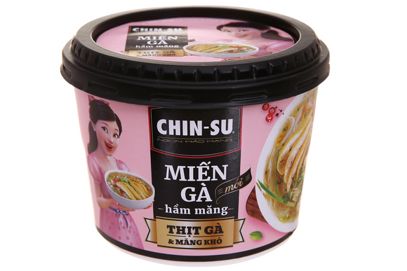 Chicken vermicelli cup instant noodles with bamboo shoots / Miến gà hầm măng Chin-su tô 123g