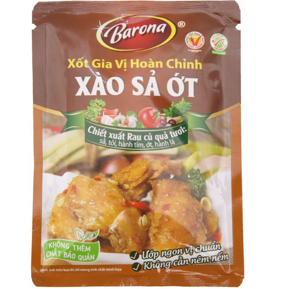 レモングラス チリソテー スパイス ソース Barona   /Gia Vị Xào Sả Ớt Barona 80g ướp ngon chuẩn vị không cần nêm nếm