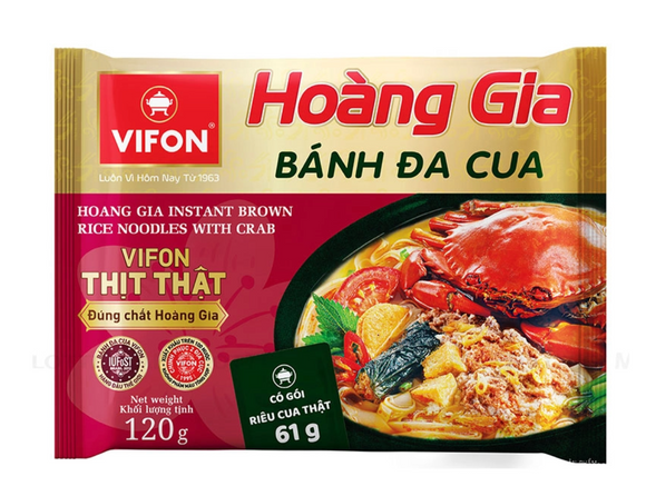 バンダークア 米麺 カニ風味  120グラム  / Bánh Đa Cua Hoàng Gia Vifon Gói 120G