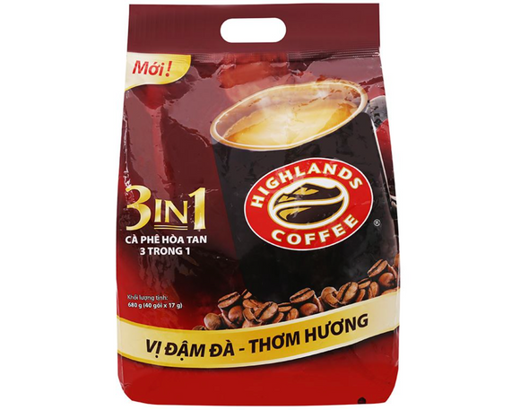ハイランドコーヒー 3 in 1 インスタントコーヒー - 50パック / Cà Phê Highlands Coffee 3in1 Hòa Tan Bịch 850g (50 Gói x 17g)