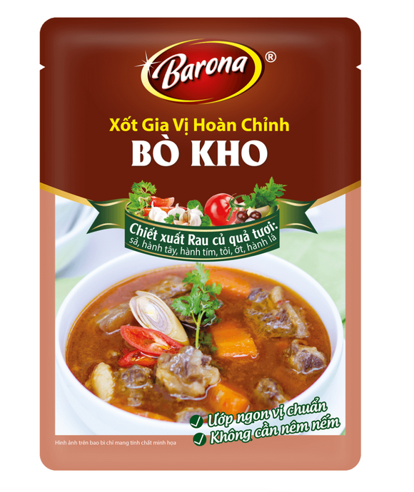 Bò Kho Soup base Xốt Gia Vị Hoàn Chỉnh Barona - Bò Kho 