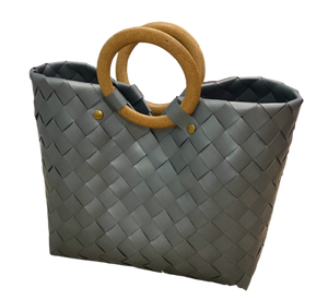Handmade plastic basket handbag (4 colors available)