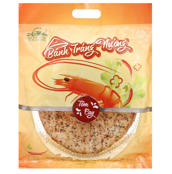 Spicy Shrimp Rice Paper Rice Crackers / Bánh tráng nướng tôm cay An Nhiên gói 80g
