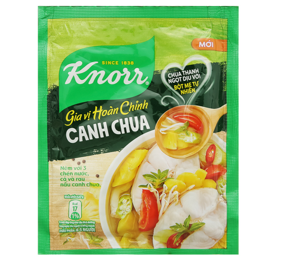 カンチュア　酸っぱいスープの素 / Gia vị hoàn chỉnh nấu canh chua cho món canh ngon đúng điệu Knorr gói 30g
