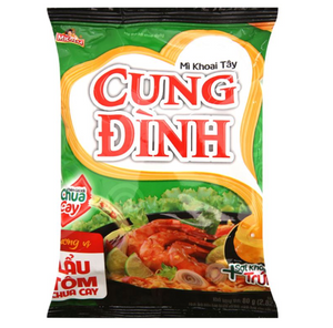 Cung Dinh 상쾌한 신맛의 맛 매운 새우 맛 / Mì gói Cung Đình vị Tôm chua cay 80g