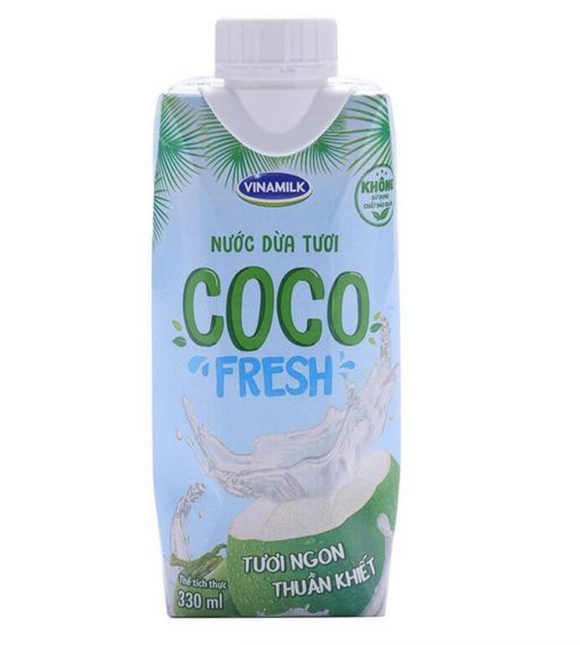 ココナッツウォーター 保存料不使用 甘さひかえめ VINAMILK  / Nước dừa tươi Vinamilk Cocofresh hộp 330ml