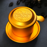 Dalat Brand Coffee Filter Coffee Dripper Gold / Phin cà phê, bộ, mẫu nhôm anode bắn cat, màu retro red, Dalat Retro