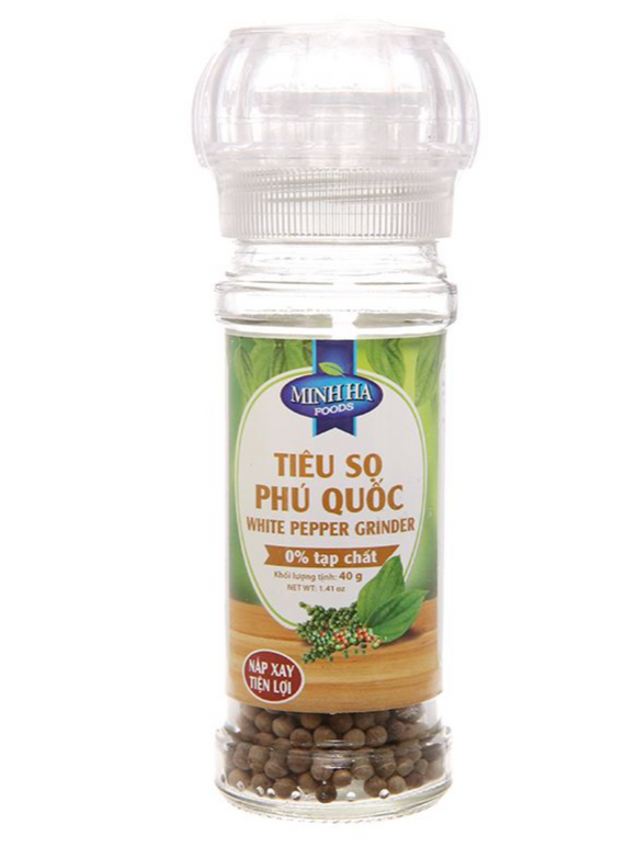 Phu Quoc island specialty white pepper / Tiêu sọ hạt Phú Quốc Minh Hà hũ 40g