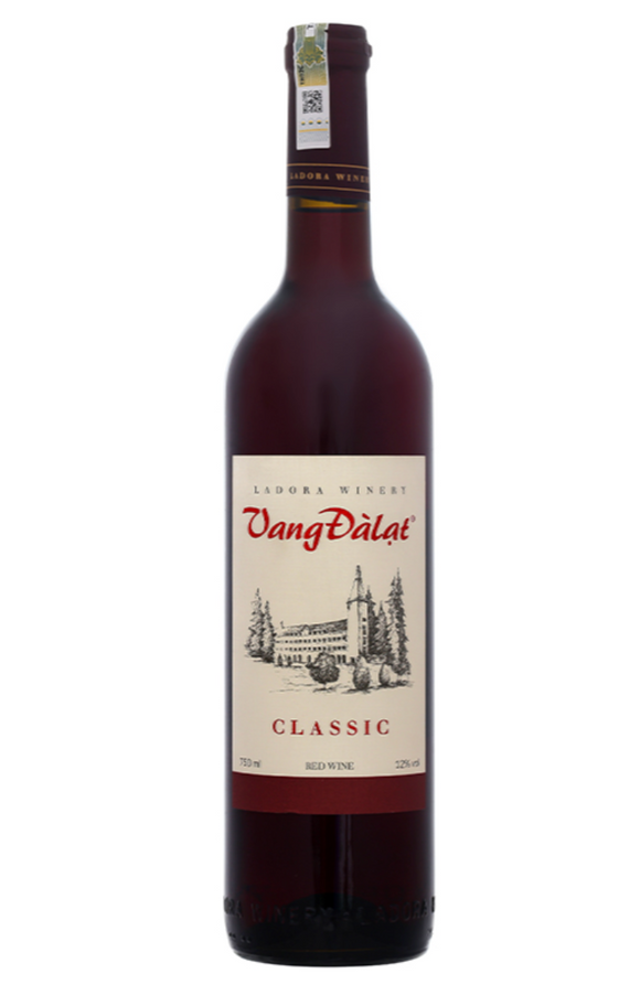 베트남 달랏 레드 와인 Classic / Rượu Vang Đà Lạt Classic đỏ 12% chai 750ml